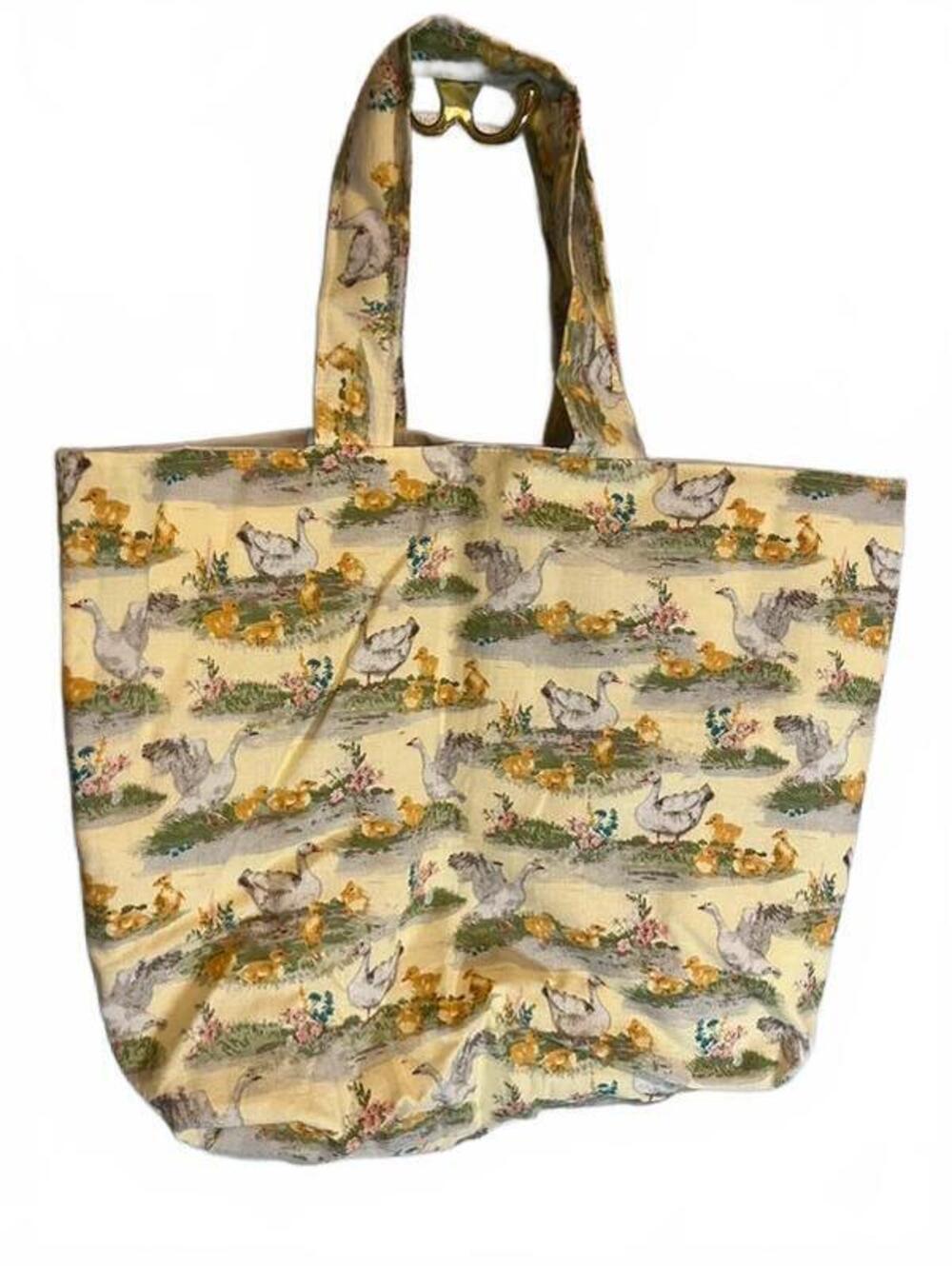 Handmade geese goose chicks tote bag